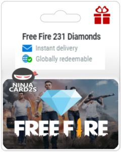 Free Fire 231 Diamonds Gift Cards $ 2.00